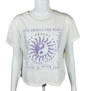 New Grayson Threads‎ Juniors Sz Small Shirt Love Around World Tee Top White NWT